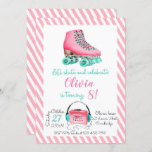 Roller Skating Birthday Invitation