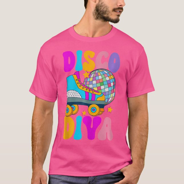 Roller Skating Disco Diva Skate Girl 70S T-Shirt (Vorderseite)