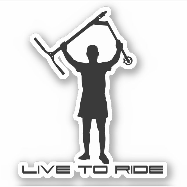 Roller stanzen. Live zum Fahren Aufkleber (Vorderseite)