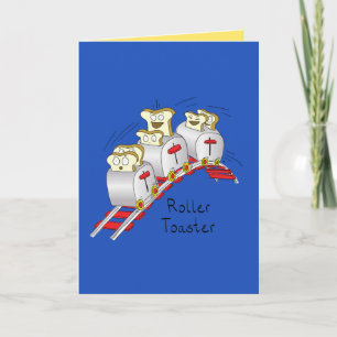 Roller Toaster Funny Roller Coaster Greeting Card Karte