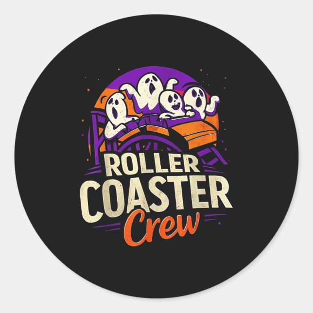 Roller Untersetzer Boo Crew Funny Halloween Ghost  Runder Aufkleber (Vorderseite)
