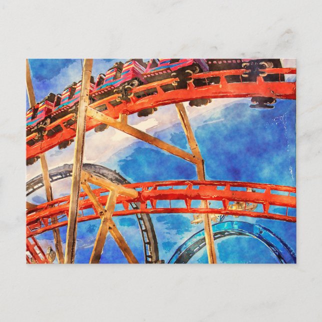 Roller-Untersetzer farbige Postkarte (Vorderseite)