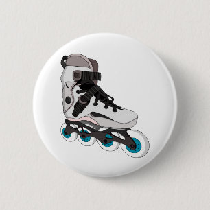 Rollerblades Rollerskate Inline Skate Art Button