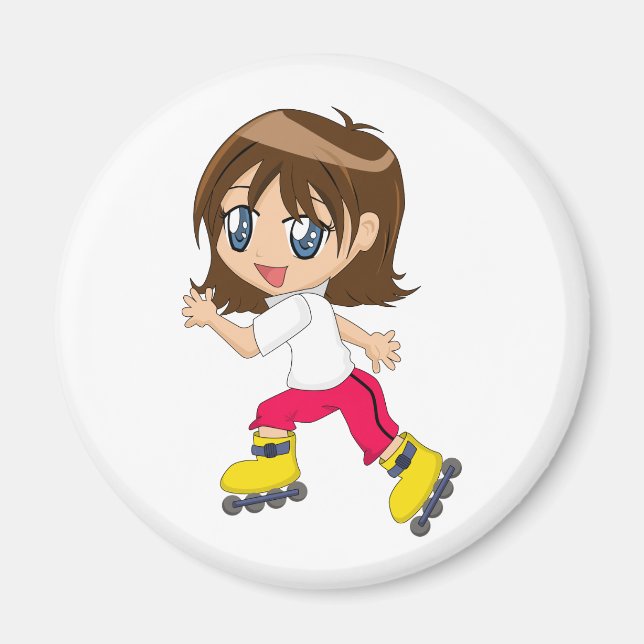 Rollerblading Girl Magnet (Vorne)