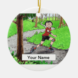 Rollerblading Keramik Ornament