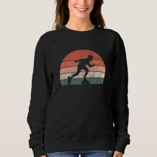 Rollerblading Pink Retro Vintag Style Sweatshirt