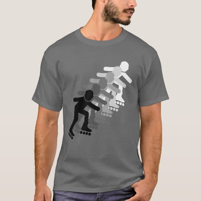 Rollerblading sechs mal Farbverlauf T-Shirt (Vorderseite)