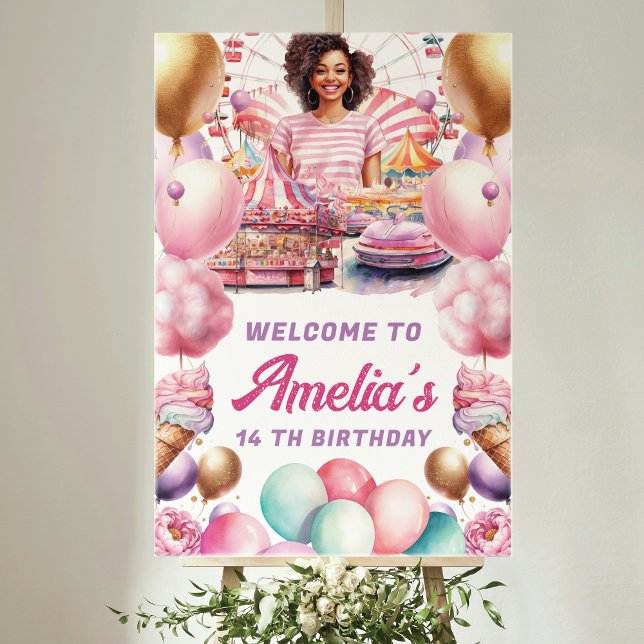 Rollercoaster Party Afroamerikanisches Begrüßungsz Poster (Von Creator hochgeladen)