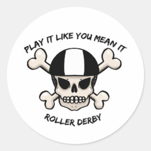 Rollerderby Spiel mag es Sie gemein es Runder Aufkleber