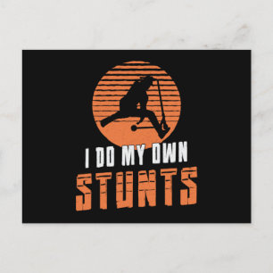 Rollerfahrer Ich Mache Meine Eigenen Stunts Stunt Postkarte