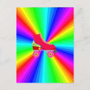 Rollerskate auf Farbspektrum Radial Postkarte