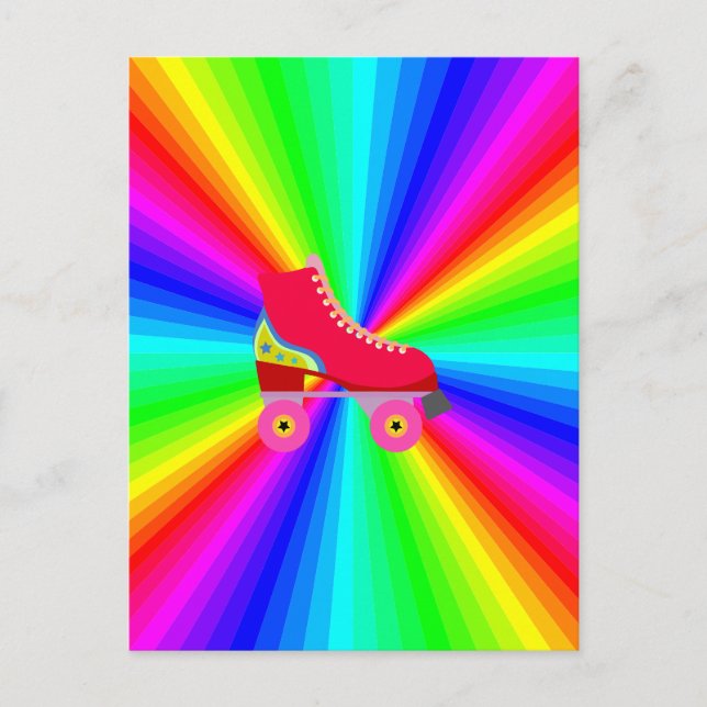 Rollerskate auf Farbspektrum Radial Postkarte (Vorderseite)