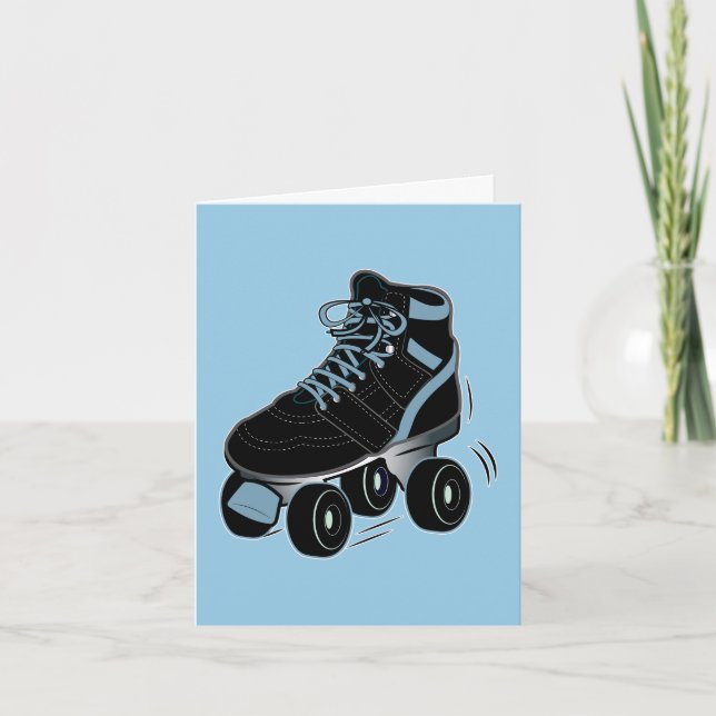Rollerskate Dank für das Kommen des Party und des Dankeskarte (Vorderseite)