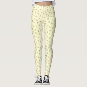 Rollerskate Pale Yellow Kontur Cartoon Pattern Leggings