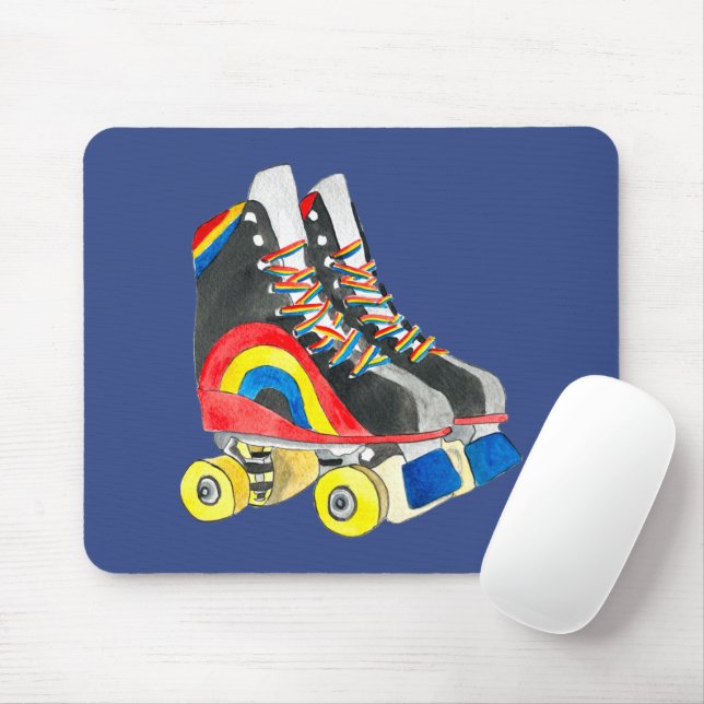 Rollerskates Retroart der achtziger Jahre Mousepad (Mit Mouse)
