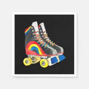 Rollerskates Retroart der achtziger Jahre Serviette