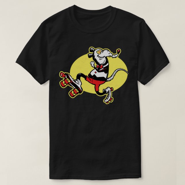 RollerSkating Funky Rink Rat Retro 60er 70er T-Shirt (Design vorne)