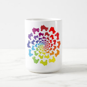 Rollerskier Regenbogenkreis Tasse