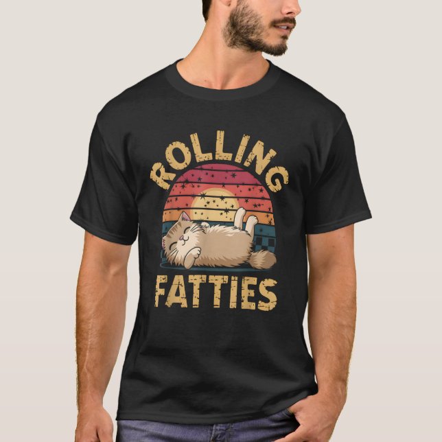 Rollfatties Cat Lover Funny Cat Kitten T-Shirt (Vorderseite)
