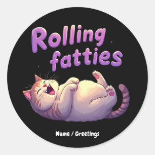Rollfatties Cat Meme Funny & Niedlich Chonk Cats Runder Aufkleber