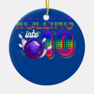 Rollin in 10 Bowling Geburtstagsparty 10. Keramik Ornament