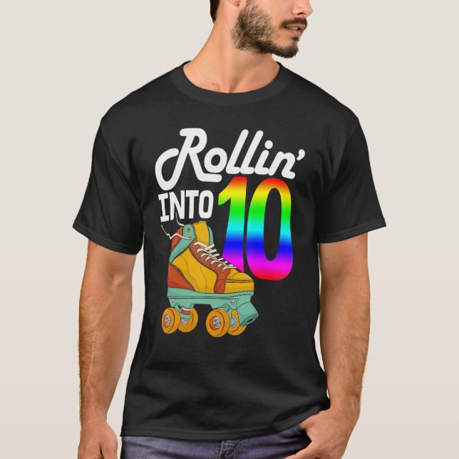 Rollin in 10 Frauen Skaten Rolling Shoes Birthd T-Shirt (Vorderseite)