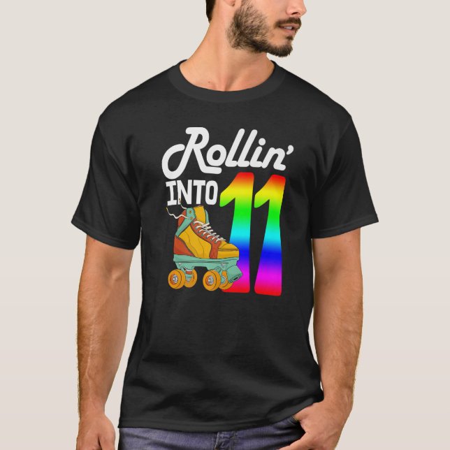 Rollin in 11 Frauen Skaten Rolling Shoes Birthd T-Shirt (Vorderseite)