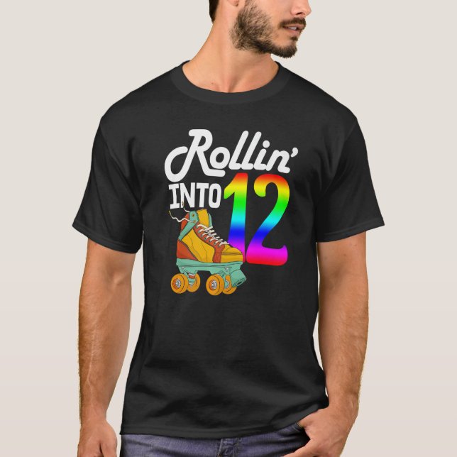 Rollin in 12 Frauen Skaten Rolling Shoes Birthd T-Shirt (Vorderseite)
