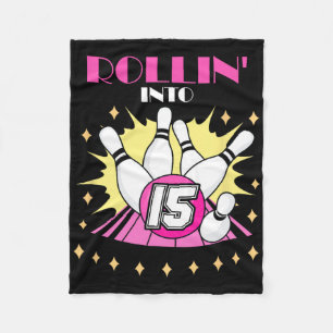 Rollin in 15 Bowling Geburtstagsparty 15. Boys Gir Fleecedecke