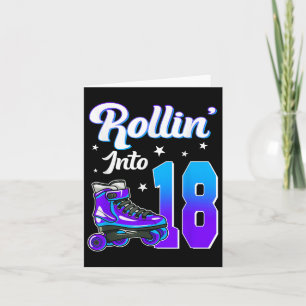 Rollin in 18 Roller Skaten Thema Geburtstag 18. Karte