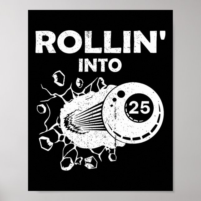 Rollin in 25 Billard 25. Geburtstag Flammenbil Poster (Vorne)