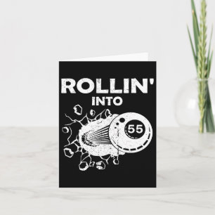 Rollin in 55 Billiards 55. Geburtstagsflammenbil Karte