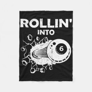 Rollin in 6 Billiard 6. Geburtstag Flaming Billi Fleecedecke