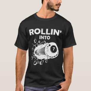 Rollin in 7 Billiard 7. Geburtstag Flaming Billi T-Shirt