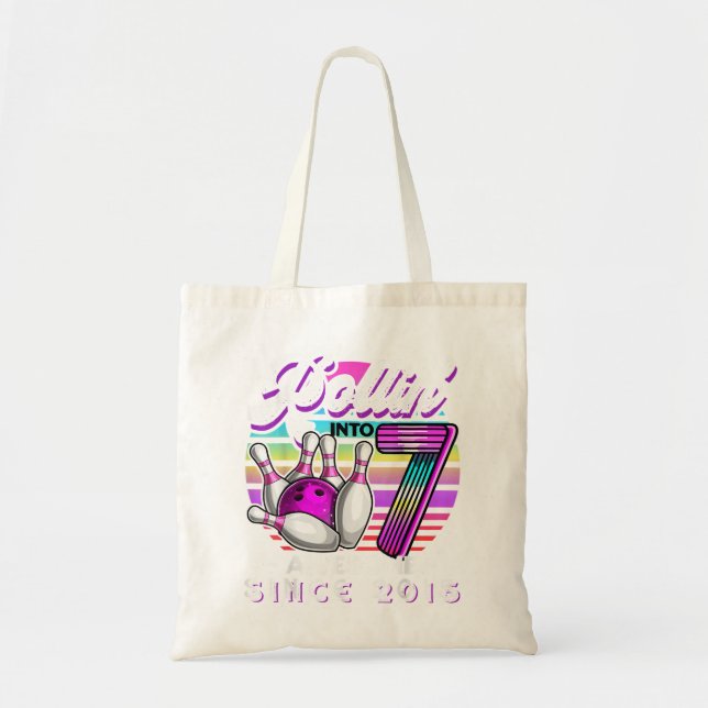 Rollin' in 7 Phantastische 2015 Retro Bowling 7th  Tragetasche (Vorne)