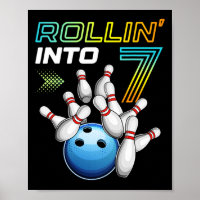 Rollin in 7 Retro Bowling Geburtstagsparty 7. Bir