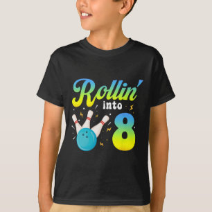 Rollin' in 8 Bowling 8. Party 8 Jahre alt T-Shirt