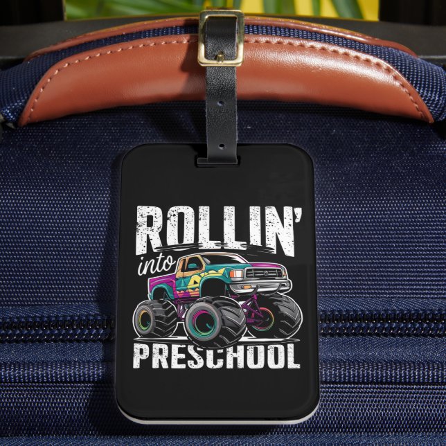 Rollin' in den Vorschulmonster-Lkw zurück nach Sch Gepäckanhänger (Vorderseite Insitu 2)