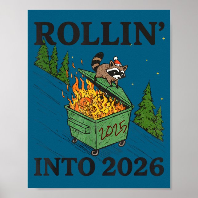 Rollin' Into 2026 For Women Boys Men Kids Happy Ne Poster (Vorne)