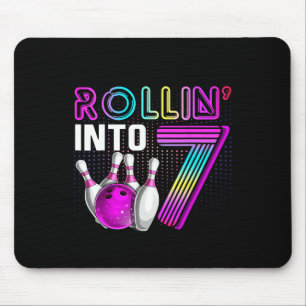 Rollin Into 7 Bowling Geburtstagsfeier 7. Geburtst Mousepad