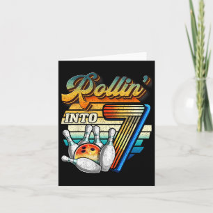 Rollin Into 7 Bowling Geburtstagsparty 7. Geburtst Karte