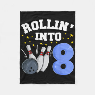 Rollin’ Into 8 Birthday Boy Bowling 8. Geburtstag Fleecedecke
