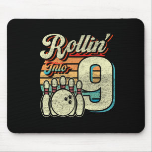 Rollin Into 9 Bowling Geburtstagsfeier 9. Geburtst Mousepad