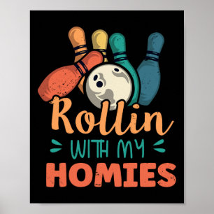 Rollin mit meiner Heimat Retro Bowling 2 Poster