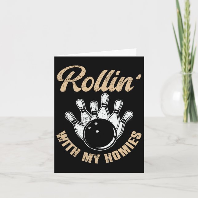 Rollin mit meiner Heimat Retro Bowling 5 Karte (Vorderseite)