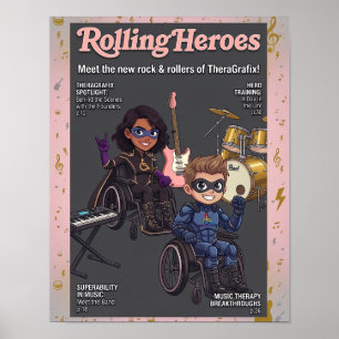 Rolling Heroes Rollstuhlsuperheldenposter Poster