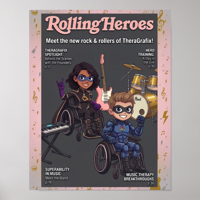 Rolling Heroes Rollstuhlsuperheldenposter Poster (Vorne)