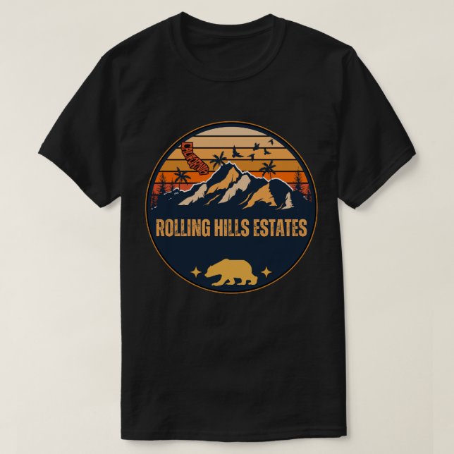 Rolling Hills Anwesen, Kalifornien T-Shirt (Design vorne)