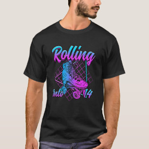 Rolling in 14 Roller Skate Geburtstag T-Shirt