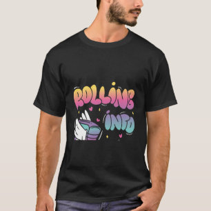Rolling in 8 Backprint Roller Skaten Geburtstag T-Shirt